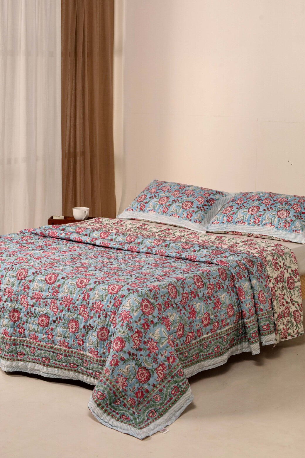 Bahaar Double Sided 100% Soft Cotton Quilt/Blanket