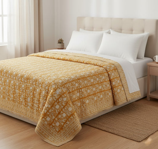 'Zeba'- 100% Soft Cotton Quilt/Blanket- Handcrafted in Jaipur