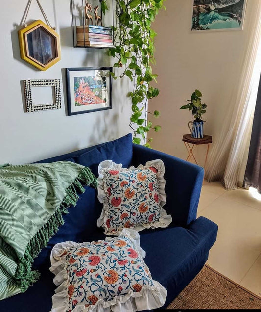 Ruffled Cushion Covers -20" x 20" ( Set of 2)