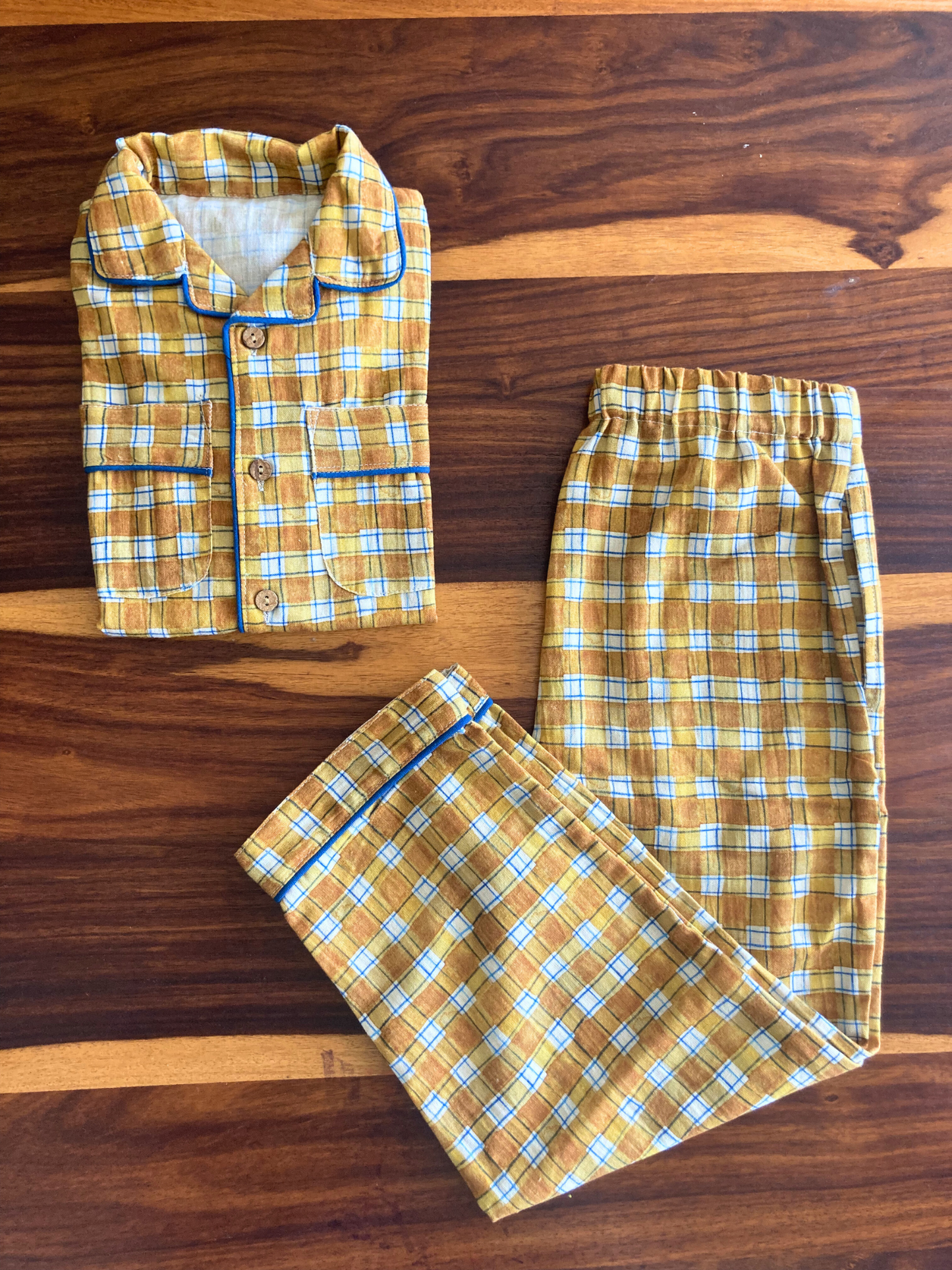 Two-piece Cotton Family Pajama Set | Mustard Checks