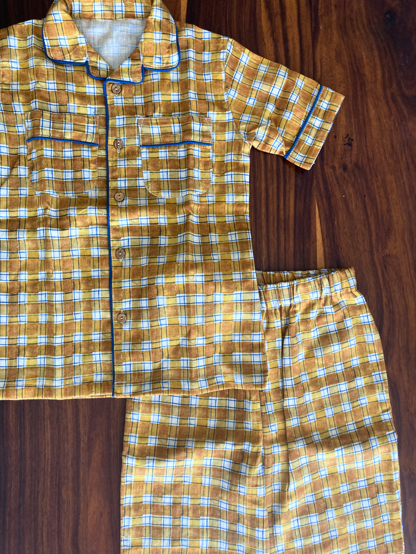 Two-piece Cotton Family Pajama Set | Mustard Checks