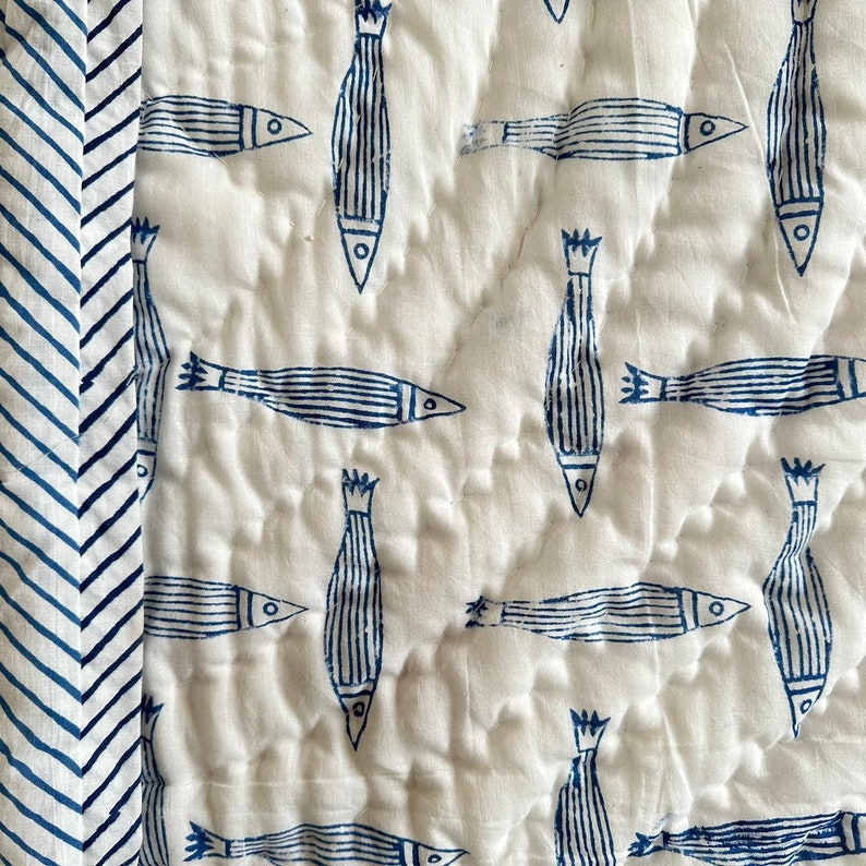 'Milo'- Reversible Baby Quilt|Blanket