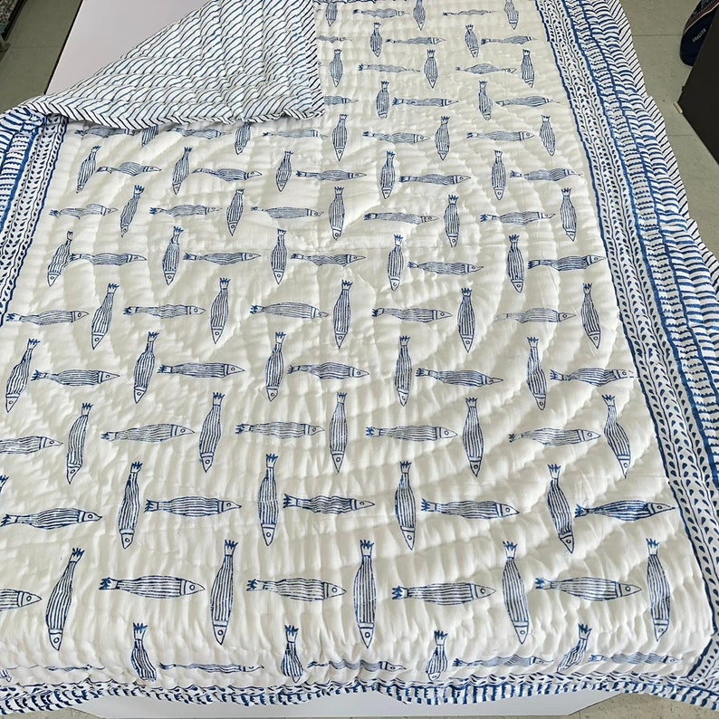 'Milo'- Reversible Baby Quilt|Blanket